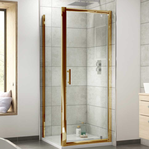 Brass Complete Squared Shower Enclosure